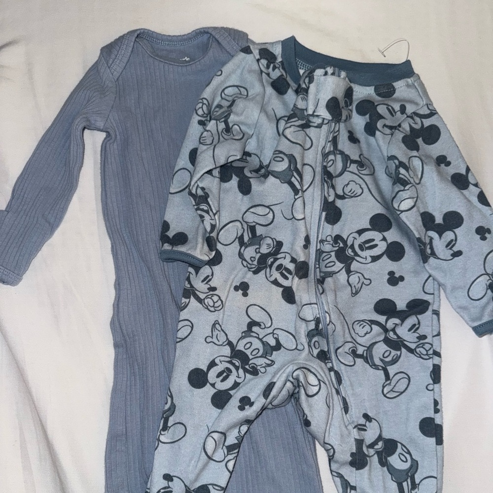 Disney Blue Mickey Mouse Baby Pajamas